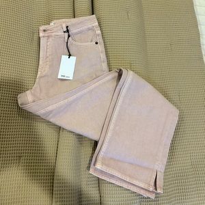 Pink straight leg jeans
